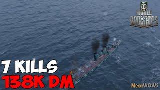 World of WarShips  Longjiang  7 KILLS  138K Damage - Replay Gameplay 1080p 60 fps