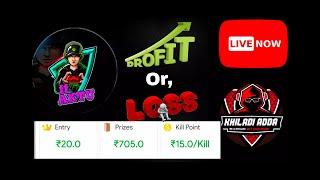 Free Fire Solo Tournament Live ProfitLoss #khiladiadda#freefiremax#fflive