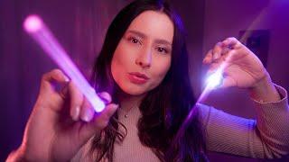 ASMR Slow light triggers for a deep sleep  follow the light scanning flashlight mouth sounds