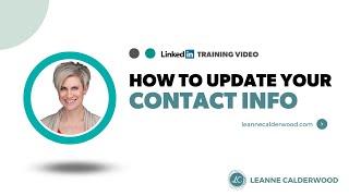 How to Update Your LinkedIn Contact Information