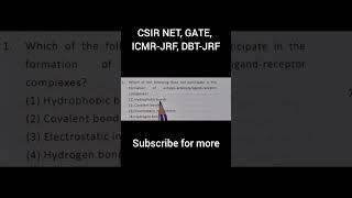 Daily Csir net practice question Biochemistry Atom Molecules Bonds #csirnet #physicswallah #trending