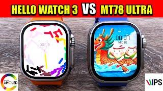 HELLO WATCH 3 vs MT78 ULTRA - APPLE Watch ULTRA Clone Comparison