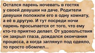 Парень просыпается посреди ночи от того что ему кто то делает приятно...