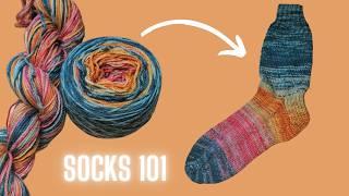 Knit your FIRST SOCKS top down with a heel flap and gusset