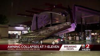 Severe weather causes 7-Eleven roof to collapse in Casselberry