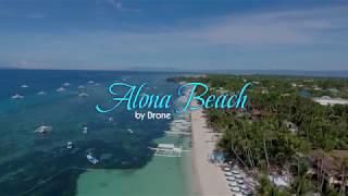 alona beach by drone