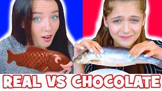 ASMR Mukbang Eating Challenge Real Food VS Chocolate Food