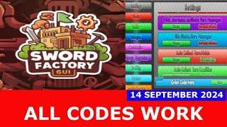 *ALL CODES WORK* Update 2 Sword Factory GUI ROBLOX  SEPTEMBER 14 2024