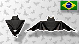 Origami Morcego de Halloween V2 - Instruções PT-BR