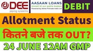 dee piping ipo allotment statusaasaan ipo allotment statusDEE ipo allotmentdee ipo debit sms?