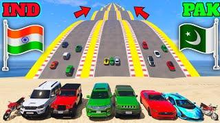 India Vs Pakistan  Gta 5 India Vs Pakistan Vs Super Cars Bump Climbing Drag Race  Gta 5 gameplay