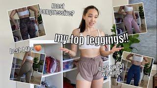 MY TOP LEGGINGS  best for cardio most comfy least likely to pill or slide down and more