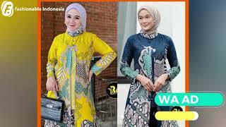 Baju wanita batik tunik kantoran terbaru 2024