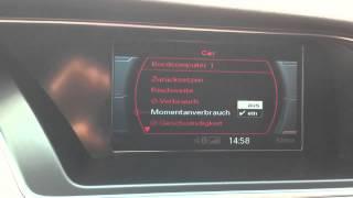 Audi A4 8K A5 8T Q5 8R Facelift Verbrauchsanzeige FISKombiinstrument aktivieren darstellen