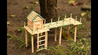 Matchstick Art and Craft Ideas  How to Make Miniature Match Stick House  Shuddh Ideas