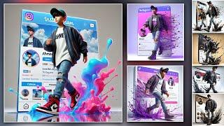 How To Create Colorful Instagram Profile with 3D character l Bing Ai