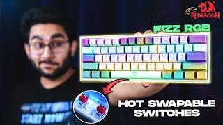 60% Mechanical RGB Gaming Keyboard With Hot Swappable Switches  Redragon K617 Fizz