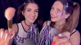 ASMR Cheerleading Twins Do Your Makeup fast & aggressive ft. edafoxx ASMR GermanDeutsch