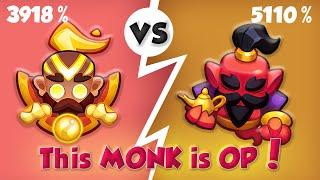 This MONK is OP Monk 3918% vs Genie 5110% PVP Rush Royale