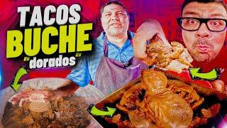 así son los únicos TACOS de BUCHE DORADOS y VÍSCERAS de CERDO