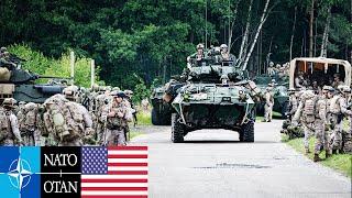 Dozens of US Stryker Vehicles Together 17000 US and 23000 NATO Troops Entered the Ukraine Forest