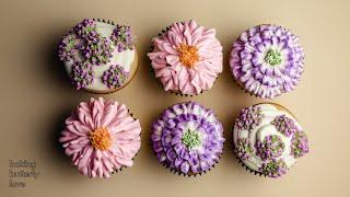 How to Pipe Flowers on Cupcakes  Easy Buttercream Flowers