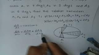 A planet moving around sun sweeps area AQ in 2 daysA2 in 3 days and A 3 in 6 days.Then the relation