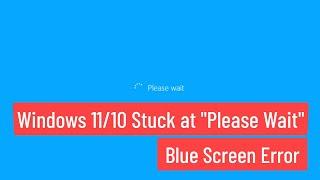 Windows 1110 stuck at Please Wait blue screen wont go into Login Screen