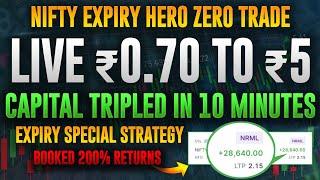 0.70₹ TO 5₹ Nifty expiry live hero zero trade using this special strategy