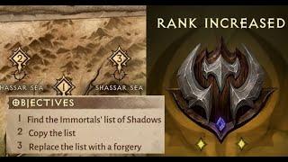 Diablo Immortal - Artful Replacement Contract to find the immortals list of shadows