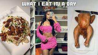 WHAT I EAT IN A DAY for thicker thighs and a flat tummy Pt.2