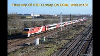 Final Day For VTEC Livery 91107 & NL12   Marholm 30th January 2023