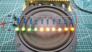 Làm đèn nháy theo nhạc không dùng IC không dùng mạch - Make VU Meter