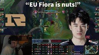 Caedrel Cant Believe That RNG Xiaohu Gets Solo Killed By This EUW Fiora ft FNC Nisqy