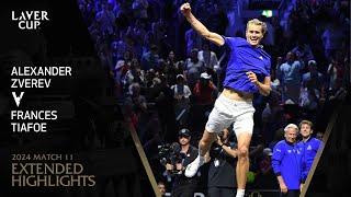 Alexander Zverev v Frances Tiafoe Extended Highlights  Laver Cup 2024 Match 11