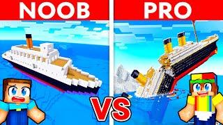 NOOB vs PRO TITANIC HOUSE Build Challenge in Minecraft