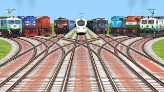 9️⃣ Realistic Trains Crossing By Indian Daimond Railroad Crossing Track  train simulator 2024