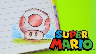Super Mario - Hongo - Márgenes para tu cuaderno - Yaye