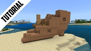 Minecraft How to Build Half a Shipwreck Step By Step