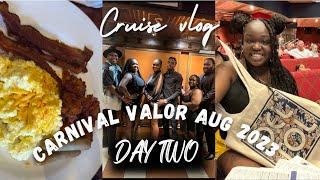 CARNIVAL VALOR CRUISE AUG. 2023 DAY TWO  SEA DAY BRUNCH  GROUP ELEGANT NIGHT  JAS & DAI TV