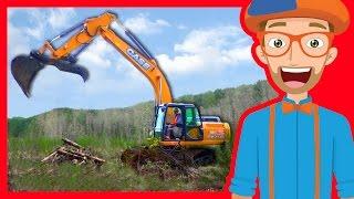 Construction Trucks for Children with Blippi  Excavators for Kids