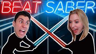 BEAT SABER AGAINST MY GIRLFRIEND  VR Beat Saber Gameplay PSVR