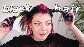 im dyeing my hair JET BLACK and BRIGHT PINK