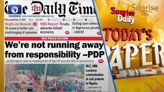 PDP Were Not Running Away From Responsibility Newspaper Review