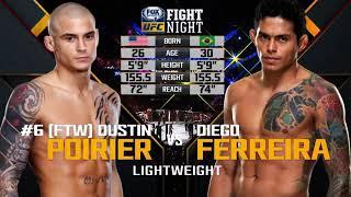 UFC Fight Night DUSTIN POIRIER   VS  DIEGO FERREIRA