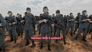 20000 American WW2 soldiers VS 20000 German WW2 soldiers