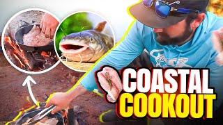 How I Caught a HUGE Catfish & Cooking it on the Beach ️