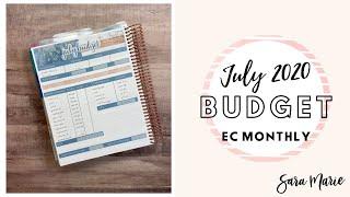 JULY 2020 BUDGET  Sara Marie Stickers  Erin Condren Monthly Planner 