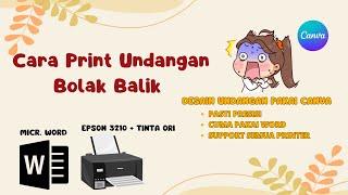 Cara Print Undangan Bolak Balik Anti Gagal Pasti Presisi  WORD CANVA EPSON L3210