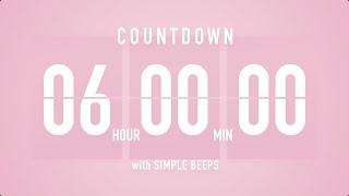 6 Hours Countdown Flip Clock Timer  Simple Beeps 